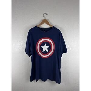 Vintage Y2k Mad Engine Marvel Captain America Shield Logo T Shirt Size XL